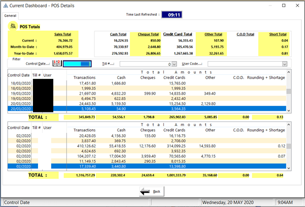 POSibility point of sale software feature screen