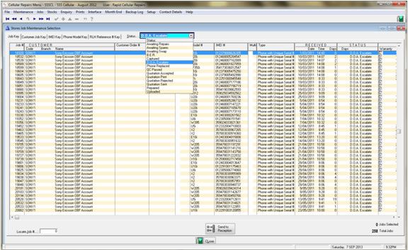 Electronics repairs software and operations