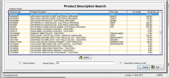 POSibility point of sale software feature screen